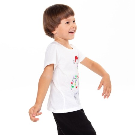 Children's T -shirt, milk/llama, height 104 cm-1