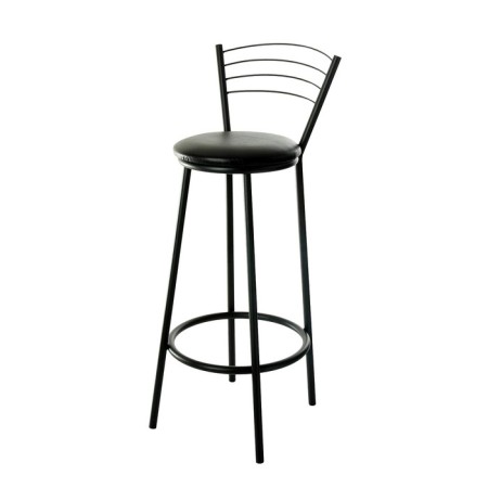 Barring stool "Tall" with a back, black/black