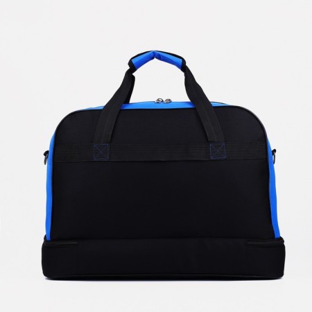 Road bag, 2 parts on lightning, external pocket, suitcase holder, black/blue color-1