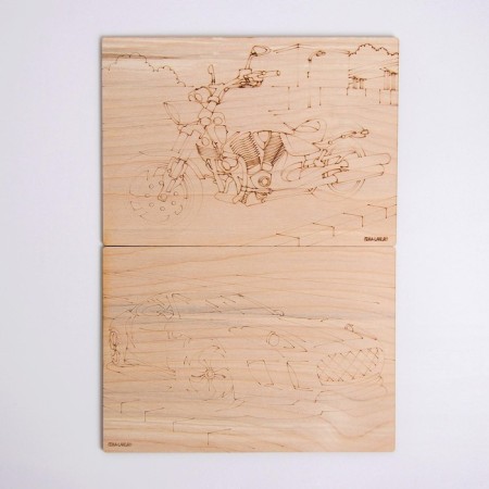 Burning boards "motorcycle and machine"-3