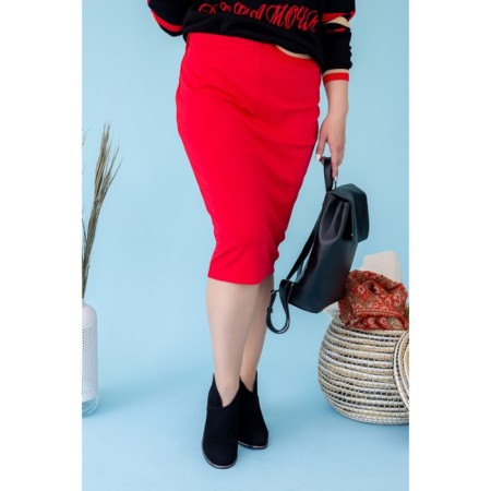 Female skirt, size 42, red color-3