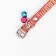 Collar "shiny strip", artificial leather, 31 x 1 cm, mix of flowers