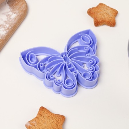 Cooking form "butterfly", cutting down, stamp, lilac color-1