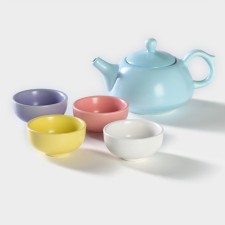 A set for the tea ceremony Ceramic “Morning”, 5 items: 4 Piales 50 ml, kettle 200 ml