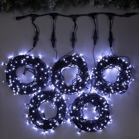 Girlyand "Clip-Light" 5 threads of 20 m, IP44, UMS, dark thread, 665 LED, white glow, 24 V