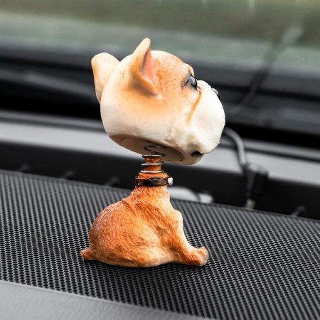 Dog on a car panel shocking his head, a mongrel-3