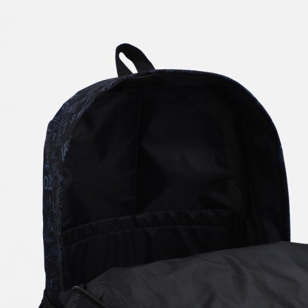 A backpack with a zipper, 3 outer pockets, black color-5