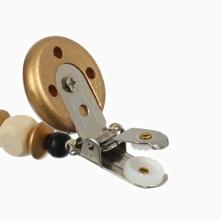 Holder for the nipple - dummies of "stars", wooden, gold color-4