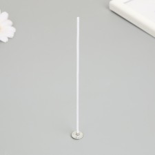 Cotton flash wick, white metal 15 cm