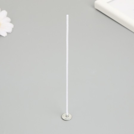 Cotton flash wick, white metal 15 cm