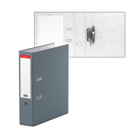 A4, 70 mm, granite registrar folder, gathered, gray, plastic pocket, cardboard 1.75 mm, capacity of 450 sheets