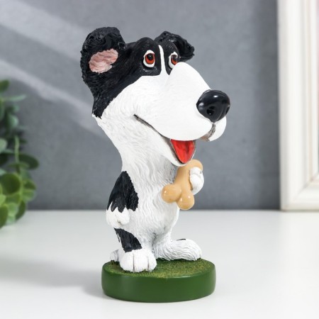 Souvenir Polystone stand for glasses "Pyosik with a bone" 13.5x8x7.5 cm-3