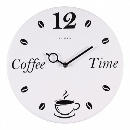 Coffee time, silent, d-32 cm, black and white, aa, aa, aa-2