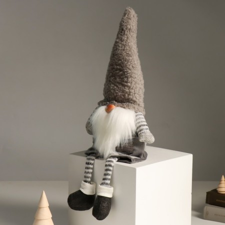 Interior doll "Santa Claus in striped leggings and gray cap" 48 cm-2