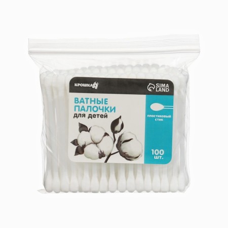 Cotton sticks for children crumb I, package 100 pcs., Tip - classic,-1