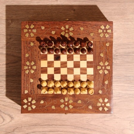 Road chess 20.5x20.5x7 cm, shisham tree-2