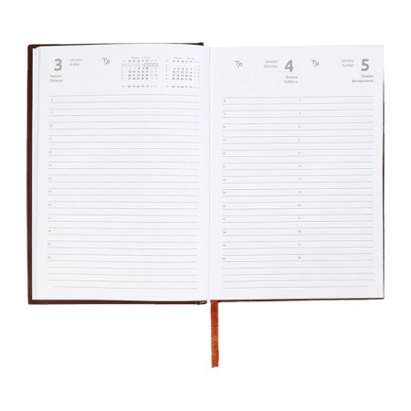 Dated diary 2024, A5, 176 sheets, Attomex.orion, Bumvinyl cover, Lasse, Blok 70 g/m2, brown-11