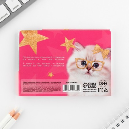 Gift set: notebook painting and wax crayons "The smallest"-12