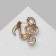 Brooch "Notes", white color in gold
