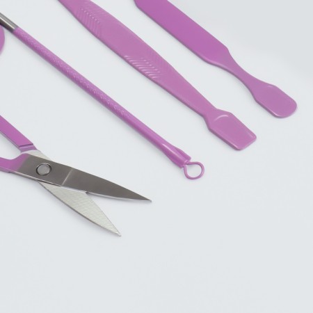 Manicure set, 12 objects, in case, lilac color-5