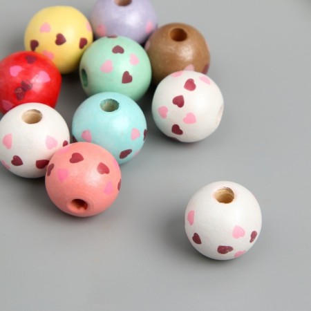 Beads for creativity tree "hearts on balls" set 10 pcs d = 1.6 cm-1