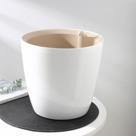 Kashpo with auto -watering "Comfort", 12 l (insert 6 l), white color (I insert mix)-1
