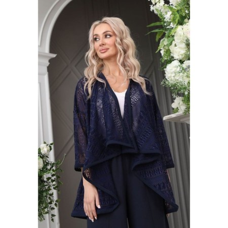 Cardigan female, size 44, dark blue color-6