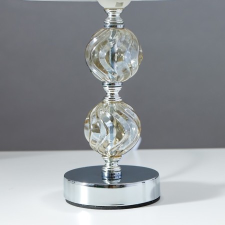 Table lamp 16715/1BG E27 40W chromium/beige 22x22x36 cm Risalux-4