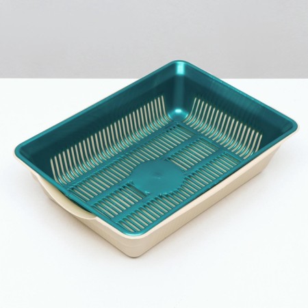 Deep toilet with a mesh of 36 x 25 x 9 cm, turquoise/beige-3