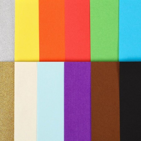 Color paper with sparkles, A4, 12 sheets, 12 colors, non -stated, bilateral, in the folder, 80 g/m², gravity farz-3