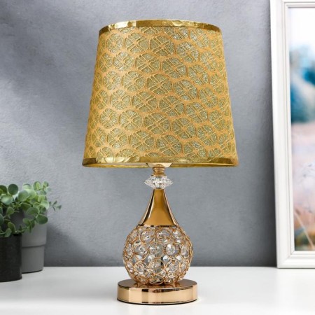 Table lamp "Shine" 220v e27 switch, gold diodes 41x26x26 cm Risalux