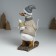 Polystone souvenir "Goose skiing, with a goose on the back" gray-beige 9.5x13.5x23.5 cm