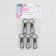 Metal carbine, 45 × 16 mm / 10 × 2.2 mm, 5 pcs, silver color
