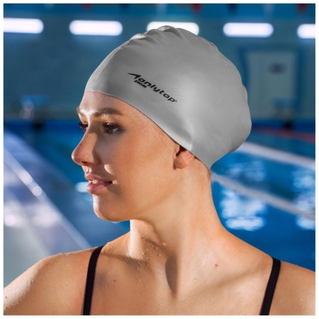 Hat of swimming adult Onlytop, silicone, girth 54-60 cm, Mix color-4