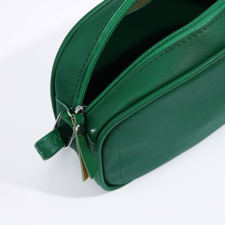 Bag Cross-Bodi with a zipper, green color-4