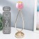 Climber Metal, ceramics "delicate bud" gold with pink 11.5x11.5x42 cm