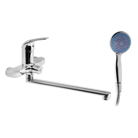 ACCOONA A7124 bath mixer, single -leaf, pour 300 mm, shower set, chromium