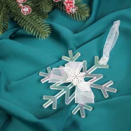 Christmas tree decoration "Mirror snowflake" 12x10 cm-1