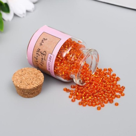 12/0 round beads in the bottle "Orange" transparent-color 20 g-1