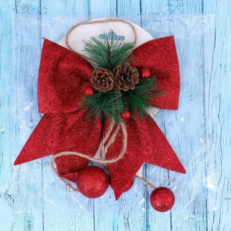 New Year's decoration "Balt with decor" 16x18.5 cm, red-1