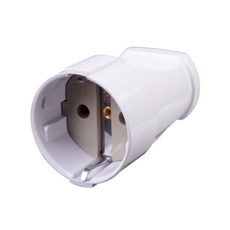 Cable socket, ABS plastic, straight line, s/h, 16a, 250b, IP20, white, 30458 6,