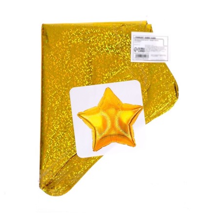 Foil ball 10 ’’ "star", holography, gold-2