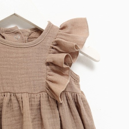 Body with ruffles crumb I am "Muslin", height 80-86 cm, beige color-2
