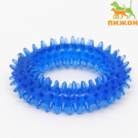 Chewing toy for dogs "needle ring", 9 cm, blue