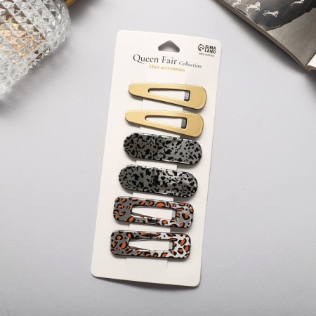 Invisibility for hair "Beatrice" (set of 6 pcs) Leo Lux, 5 cm, gold