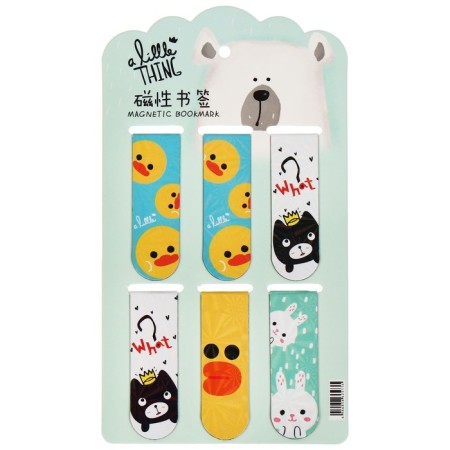 A set of magnetic bookmark for books Calligrata 6 pieces, "animals", mix-2