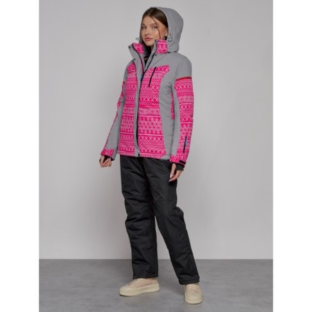 Ski jacket female winter, size 42, pink color-9