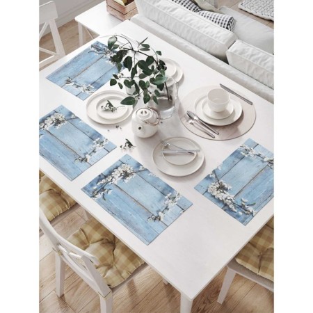 A set of napkins for setting the table “Verkhny branch on wooden boards”, rectangular, size 32x46 cm, 4 pcs