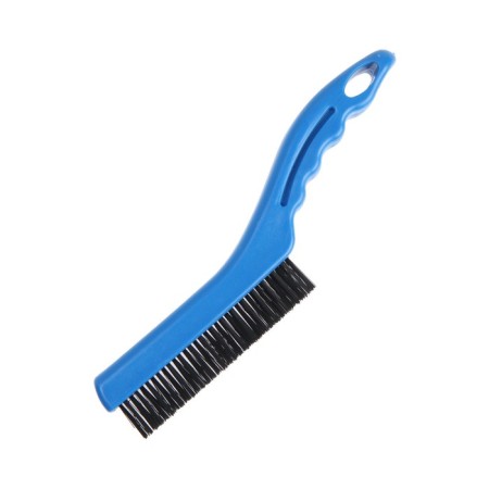 Metallic manual tundra brush, hardened wire, plastic handle, 4-row