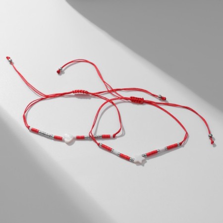 Bracelet-reinforcing "Red thread" set 2 pcs., Shell, white color-2